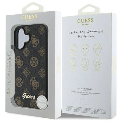 8. Guess Peony Script MagSafe-Hülle für iPhone 16 – Schwarz