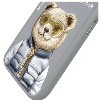 7. Nimmy Cool&Cute 2.0 Bärenhülle für iPhone 16 - Grau