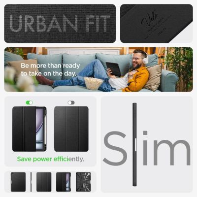 14. Spigen Urban Fit Hülle für iPad Air 10,9'' 4/5 2020-2022 / 11,6'' 2024 – Schwarz