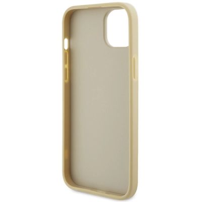 7. Guess Leder 4G Metal Logo Strass Hülle für iPhone 15 – Gold