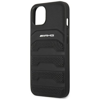 6. Mercedes AMG Hülle mit geprägten Linien für iPhone 13 / 14 / 15 - Schwarz