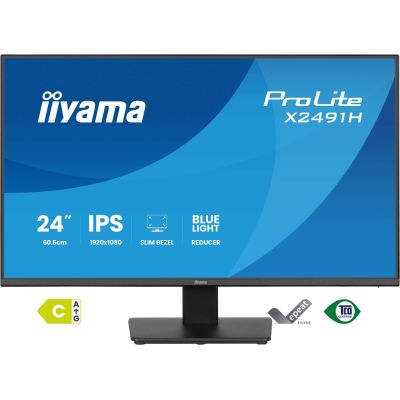 2. iiyama ProLite X2491H-B1 Computermonitor 60,5 cm (23,8") 1920 x 1080 px Full HD LCD Schwarz