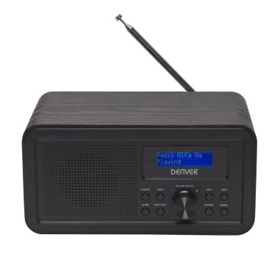 5. Radio DENVER DAB-30 DAB+/UKW Netzbetrieb/4×AA mit schwarzem Holzgehäuse