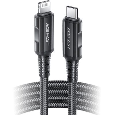 10. Acefast C4-01 Lightning – USB-C PD-Kabel 30 W 3 A 480 Mbit/s 1,8 m – Schwarz