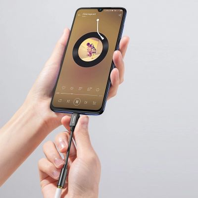 8. Baseus L54-Adapter für USB-C-Kopfhörer/Miniklinke 3,5 mm DAC 24 Bit 48 KHz – Schwarz