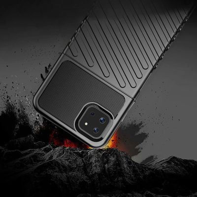 4. Thunder Case Flexibel Robuste Panzer Handyhülle TPU Schutzhülle für Samsung Galaxy A22 5G blau