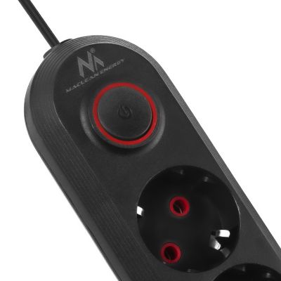 5. MACLEAN Steckdosenleiste, Verlängerungskabel, 5 Steckdosen + 3 USB-Anschlüsse, 110–240 V Wechselstrom, 50/60 Hz, max. 2,1 A, 2500 W, 1,5 m, Schwarz, MCE395 B