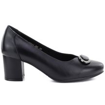 Schwarze Lederpumps mit Blockabsatz, Potocki JE19511