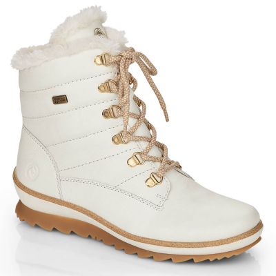 8. Remonte W RKR629 Wollgefütterte wasserdichte Lederstiefeletten, weiß
