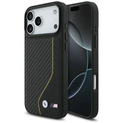 BMW M Carbon Line & Logo MagSafe Case für iPhone 17 Pro Max – Gelb