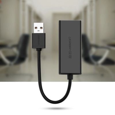 5. Ugreen externe Netzwerkkarte RJ45 - USB 2.0 100 Mbit/s Ethernet schwarz (CR110 20254)