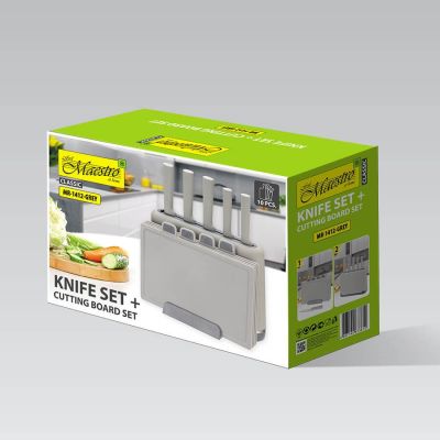 6. Messerset und Schneidebretter auf Ständer MR-1412-GREY MAESTRO
