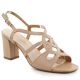 Beige Sergio Leone SK884 Damen-Sandalen mit Blockabsatz