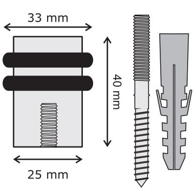 5. Türstopper 25/40 mm aus Edelstahl KOWALSKI