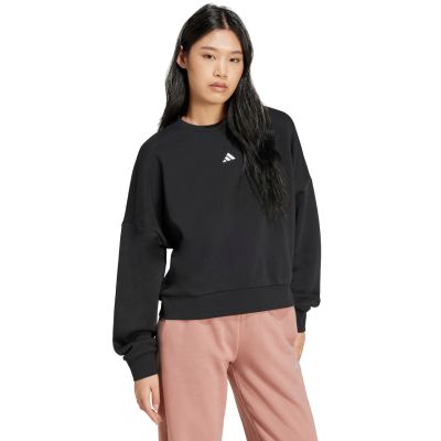 4. adidas Essentials Feelcozy Damen-Sweatshirt mit kleinem Logo, Schwarz, JC5932