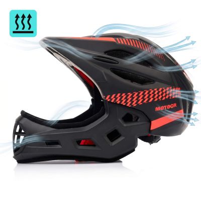 13. Meteor Lupus S Integral-Fahrradhelm 48-52 cm Schwarz/Rot