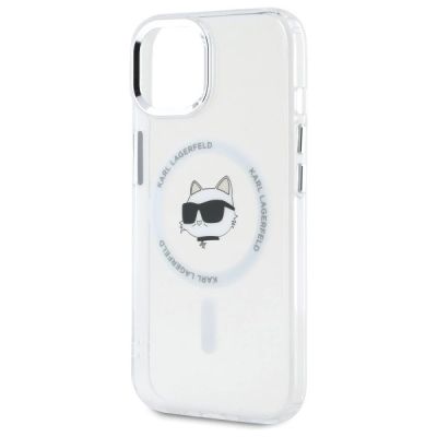 6. Karl Lagerfeld IML Metal Choupette Head MagSafe iPhone 15 Plus Hülle - Weiß