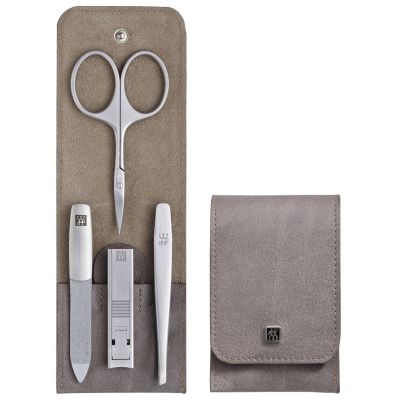 2. Maniküre-Set Zwilling Twinox – Taupe, Lederetui, 4-teilig – Taupe