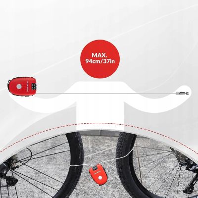 9. Rockbros 32420981001 Fahrradschloss mit einziehbarem Kabel – Rot
