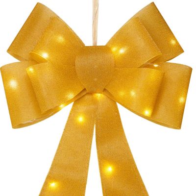 10. Dekorative Schleife 60 cm Gold 25 LED