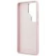 7. Karl Lagerfeld Schutzhülle mit genarbtem Logo aus Metallharz für Samsung Galaxy S26 Ultra – Pink
