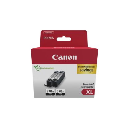 2. Canon 0318C010 Tintenpatrone, 2 Stück, Original, hohe (XL) Reichweite, Schwarz