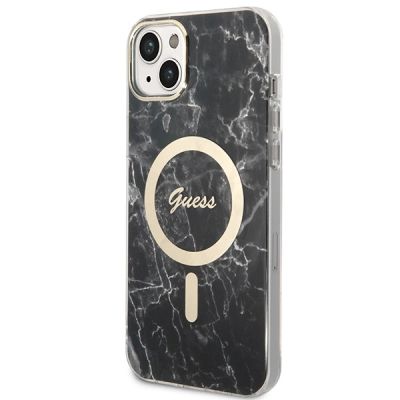 2. Set Guess GUBPP14SHMEACSK Case+ Charger iPhone 14 6.1" schwarz/schwarz Hartschalenetui Marble MagSafe