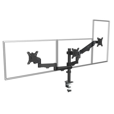 9. MACLEAN 3-Monitor-Halterung, Gasfeder, 17"-27", 2-8 kg, Schwarz MC-137