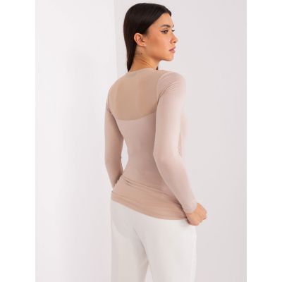 4. BASIC FEEL GOOD Beige Netzbluse (RV-BZ-9202.10X)