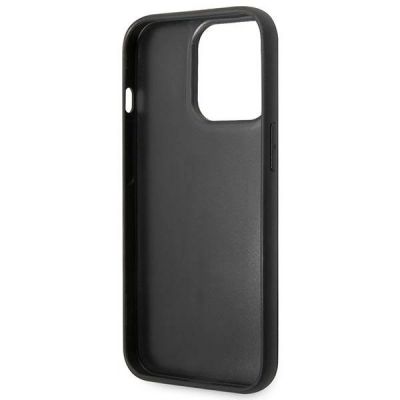 7. Karl Lagerfeld Hülle mit länglichem, voluminösem Logo für iPhone 14 Pro Max – Schwarz