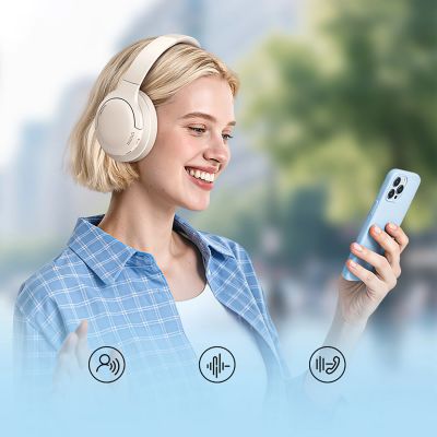 9. Baseus Bass BH1 Lite Kabelloser On-Ear-Kopfhörer mit Bluetooth 6.0 – Weiß