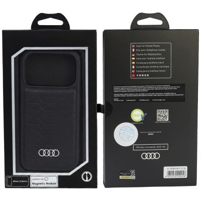 4. Audi GT MagSafe-Hülle aus Kunstleder für iPhone 18 Pro / 17 Pro – Schwarz