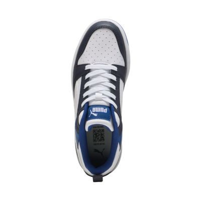 4. Puma Rebound V6 Lo Mid Kinderschuhe weiß und blau 393833 28