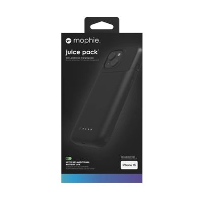 2. Mophie Juice Pack Hülle für iPhone 15 mit integrierter 2400 mAh Powerbank – Schwarz