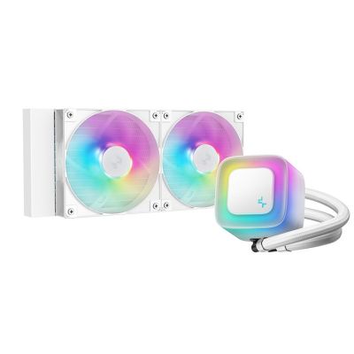 DeepCool LE240 WH V2 All-in-One-Flüssigkeitskühler für Prozessoren, 12 cm, Weiß, 1 Stück.