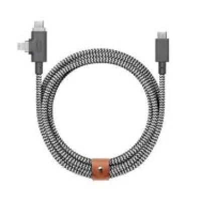 7. Native Union Gürtelkabel Duo Pro 240W USB-C - USB-C / Lightning, 2,4 m (Zebra)