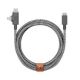 7. Native Union Gürtelkabel Duo Pro 240W USB-C - USB-C / Lightning, 2,4 m (Zebra)