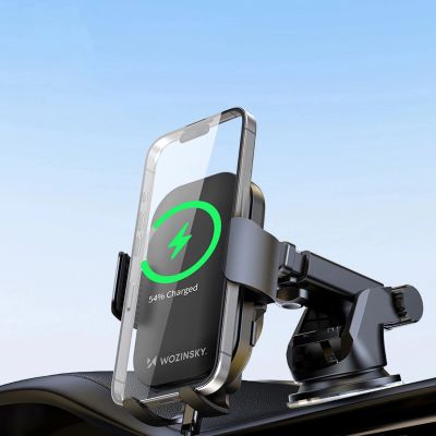 10. Wozinsky WUMID Auto-Armaturenbrett-Telefonhalterung mit 15 W induktivem Ladegerät, Schwarz
