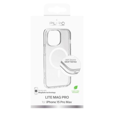 2. Puro Lite Mag Pro MagSafe Silikonhülle für iPhone 15 Pro Max – transparent