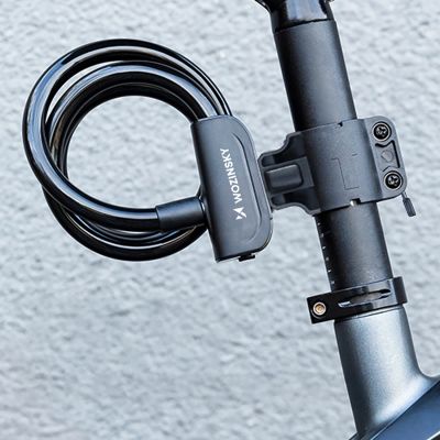 4. Wozinsky WPB-01R Tragbares Fahrradschloss mit Diebstahlsicherungskabel und 2 Schlüsseln für E-Bikes und Motorräder – Schwarz