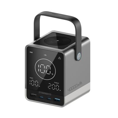 Cuktech Powerbank 300W 40000mAh mit kabelloser Ladefunktion, 2x USB-C + 2x USB-A - Schwarz