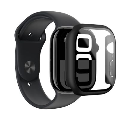 5. AmazingThing Radix Glass Case für Apple Watch 42 mm, Schwarz