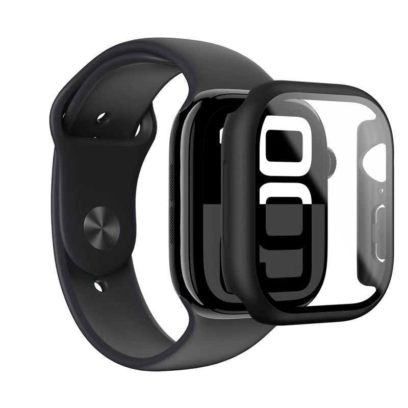 5. AmazingThing Radix Glass Case für Apple Watch 42 mm, Schwarz