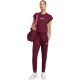 6. adidas Essentials 3-Streifen Fleece Slim Fit Hose für Damen, Burgunderrot KF8321