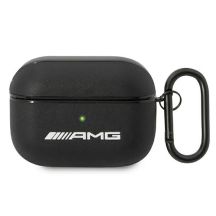 AMG Ledertasche mit großem Logo für AirPods Pro – Schwarz