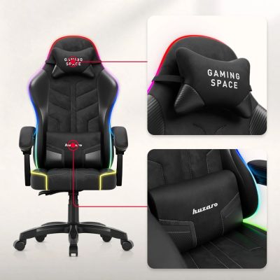 6. Huzaro Force 2.7 RGB Schwarzer Gaming-Stuhl