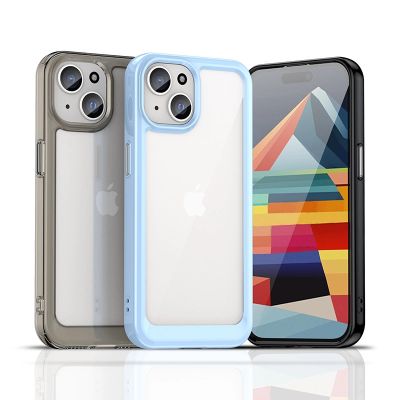 4. Verstärkte Hülle mit flexiblem Rahmen für iPhone 15 Plus Outer Space – Schwarz