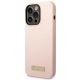 2. Guess Silikon-Logo-Platte MagSafe Hülle für iPhone 14 Pro – Pink
