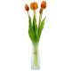16. Strauß aus 5 orangefarbenen Tulpen, 39 cm, naturgetreue Frühlingsdekoration