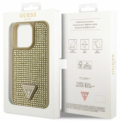 8. Guess GUHCP14LHDGTPD iPhone 14 Pro 6,1" Gold/Gold Hardcase Strass Dreieck